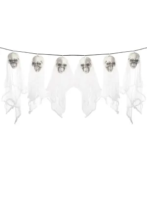 Creepy Skull Ghost Long Garland Halloween Decoration