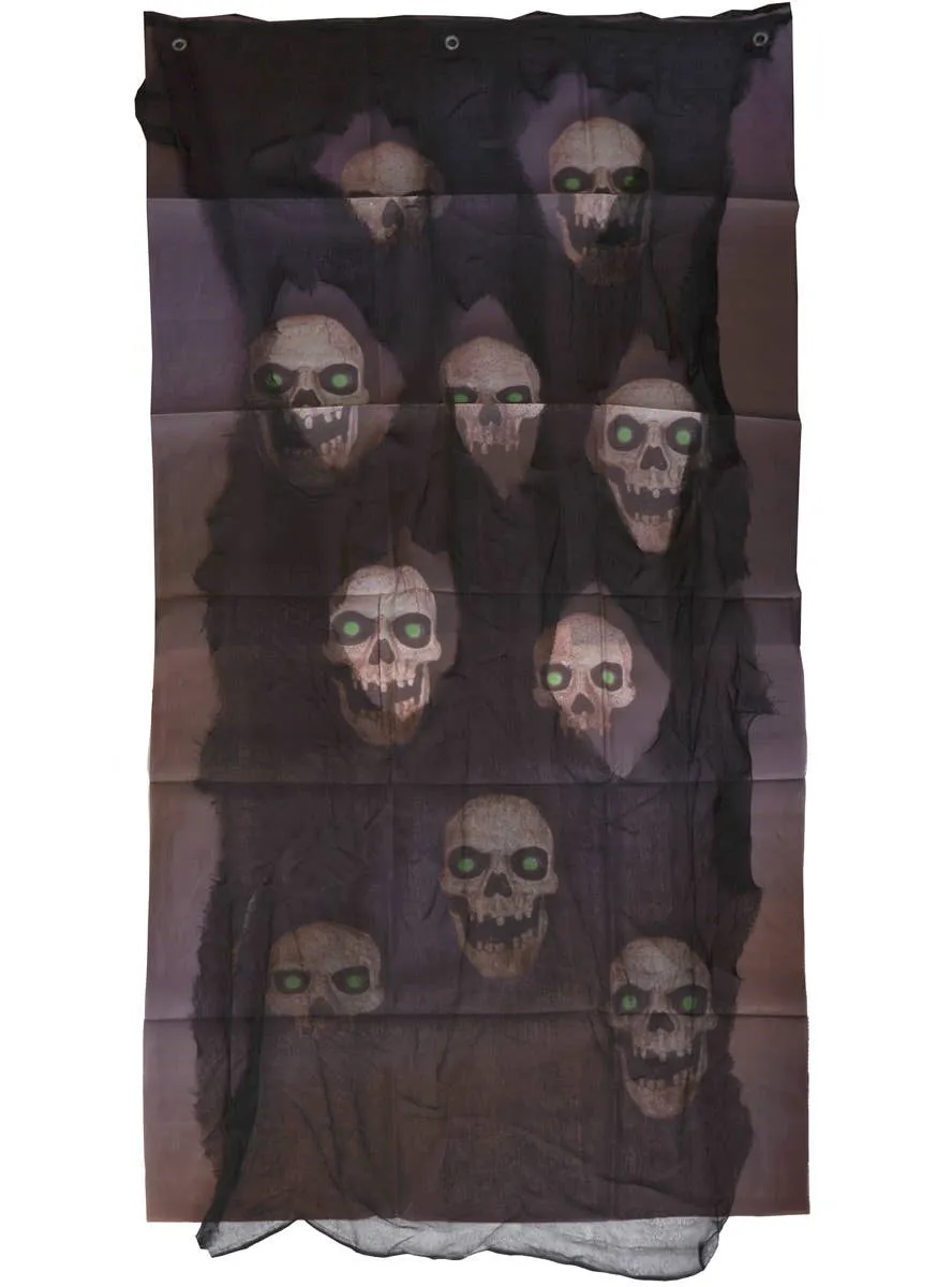 Creepy Skull Print Halloween Door Curtain Decoration