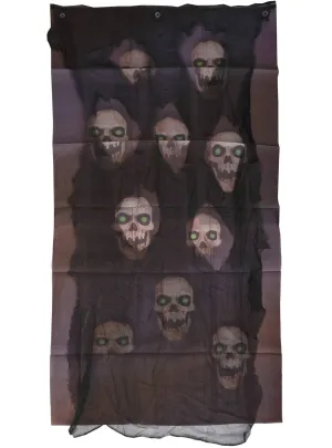 Creepy Skull Print Halloween Door Curtain Decoration