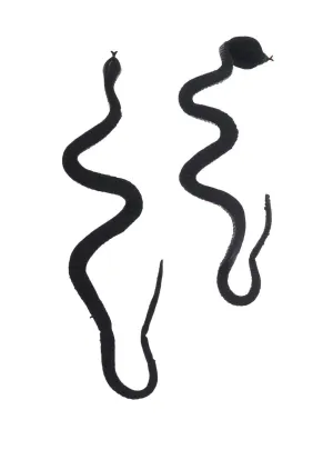 Creepy Small Black Rubber Snakes - 2 Pack