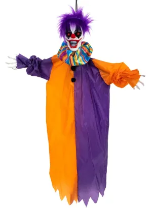 Creepy Smiling Light Up Clown Hanging Halloween Decoration