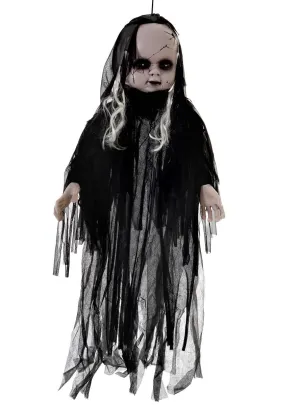 Creepy Talking Zombie Doll Hanging Halloween Decoration