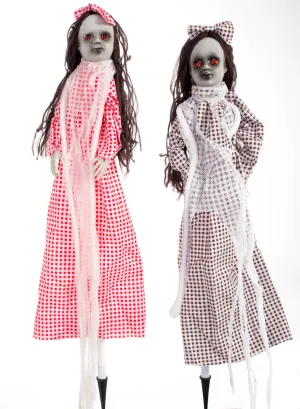 Creepy Twin Dolls Halloween Garden Decoration