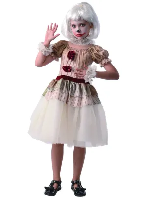 Creepy Vintage Clown Girls Halloween Costume