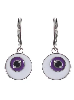 Creepy White and Purple Eyeballs 3cm Drop Halloween Earrings