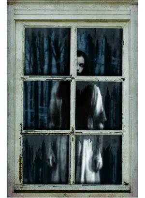 Creepy Woman in Window Hanging Halloween Decoration