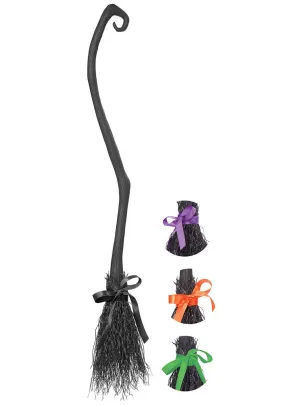 Crooked Black Deluxe Witches Broom