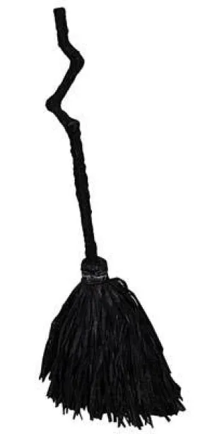 Crooked Black Wicked Witch Halloween Broomstick