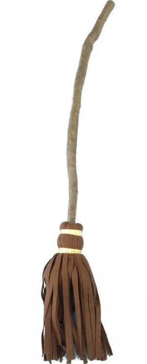 Crooked Brown Halloween Witch Broom