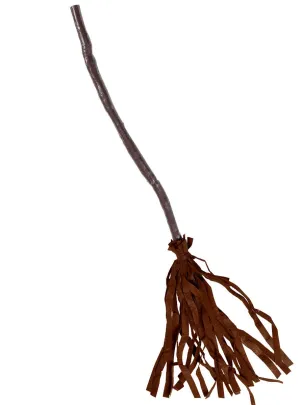 Crooked Brown Plastic Witch Broom Halloween Accessory