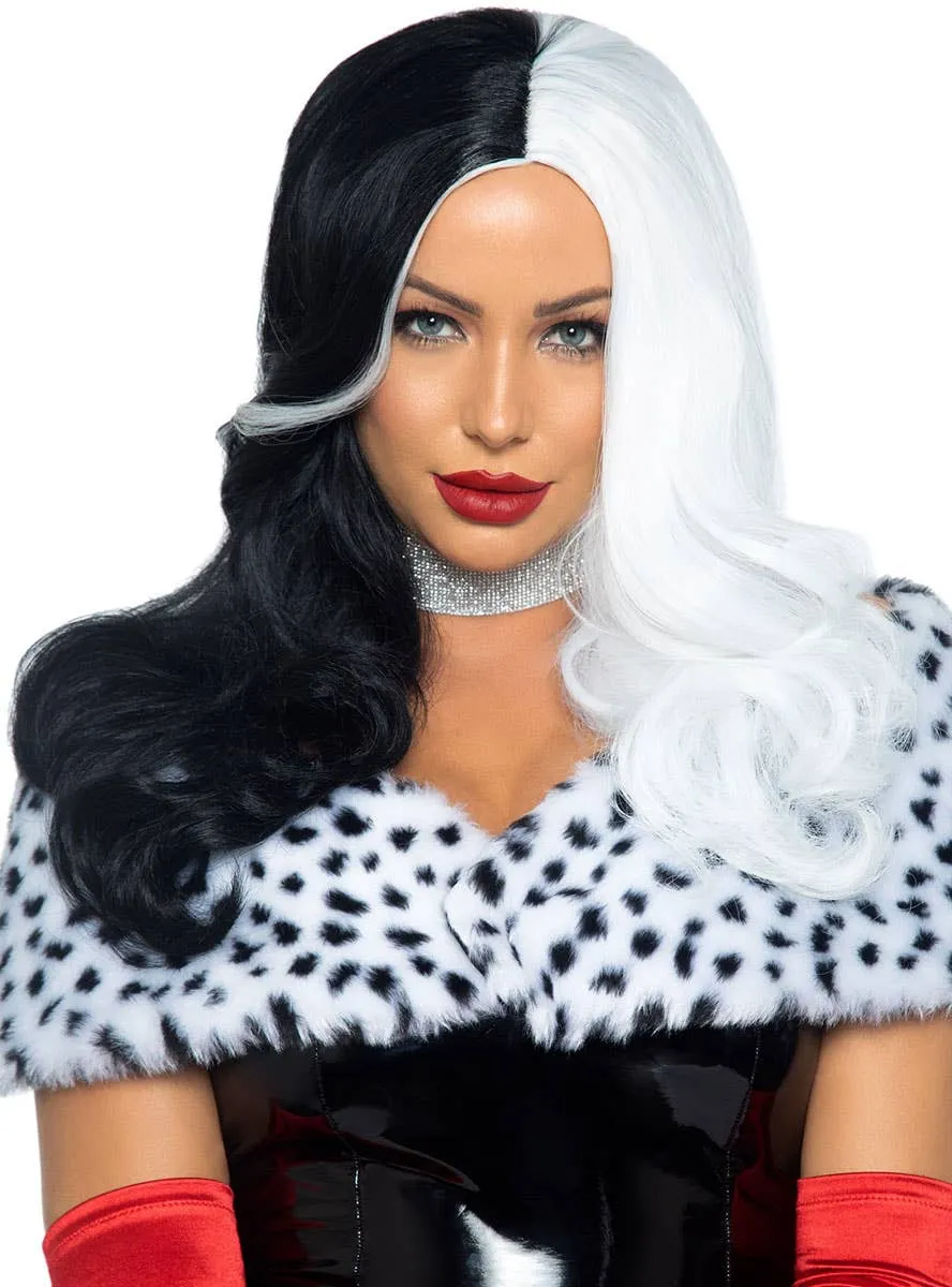 Cruel Diva Deluxe Black and White Costume Wig