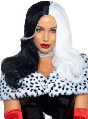 Cruel Diva Deluxe Black and White Costume Wig