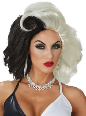 Cruel Diva Womens Black and Blonde Wig