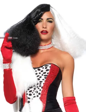 Cruel Diva Womens Black and White Costume Wig