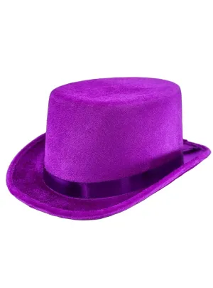 Crushed Purple Velvet Adults Top Hat