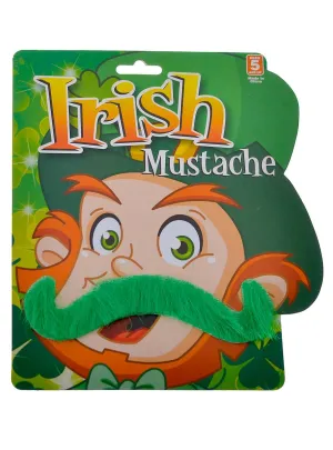 Curled St Patrick's Day Green Costume Moustache