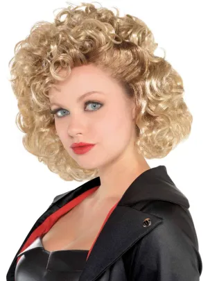 Curly Blonde Bad Sandy Womens Grease Costume Wig