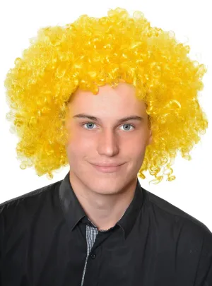 Curly Bright Yellow Adults Afro Costume Wig