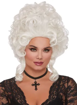 Curly Platinum Blonde Victorian Up Do Womens Costume Wig