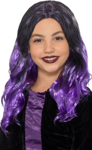 Curly Purple Ombre Girls Witch Halloween Wig
