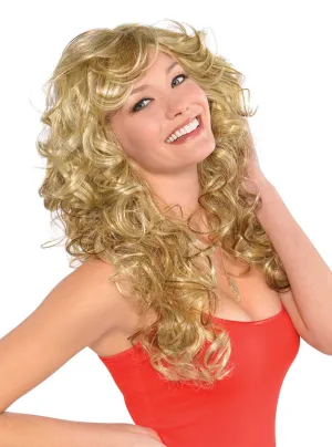 Curly Voluminous Blonde Bombshell Womens 1970s Costume Wig