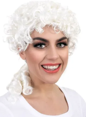 Curly White Baroque Adults Costume Wig