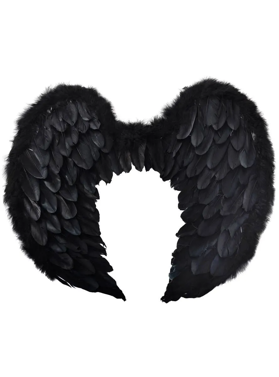 Curved Black Feather Dark Angel Costume Wings