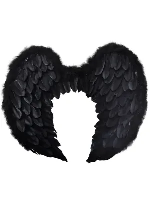Curved Black Feather Dark Angel Costume Wings