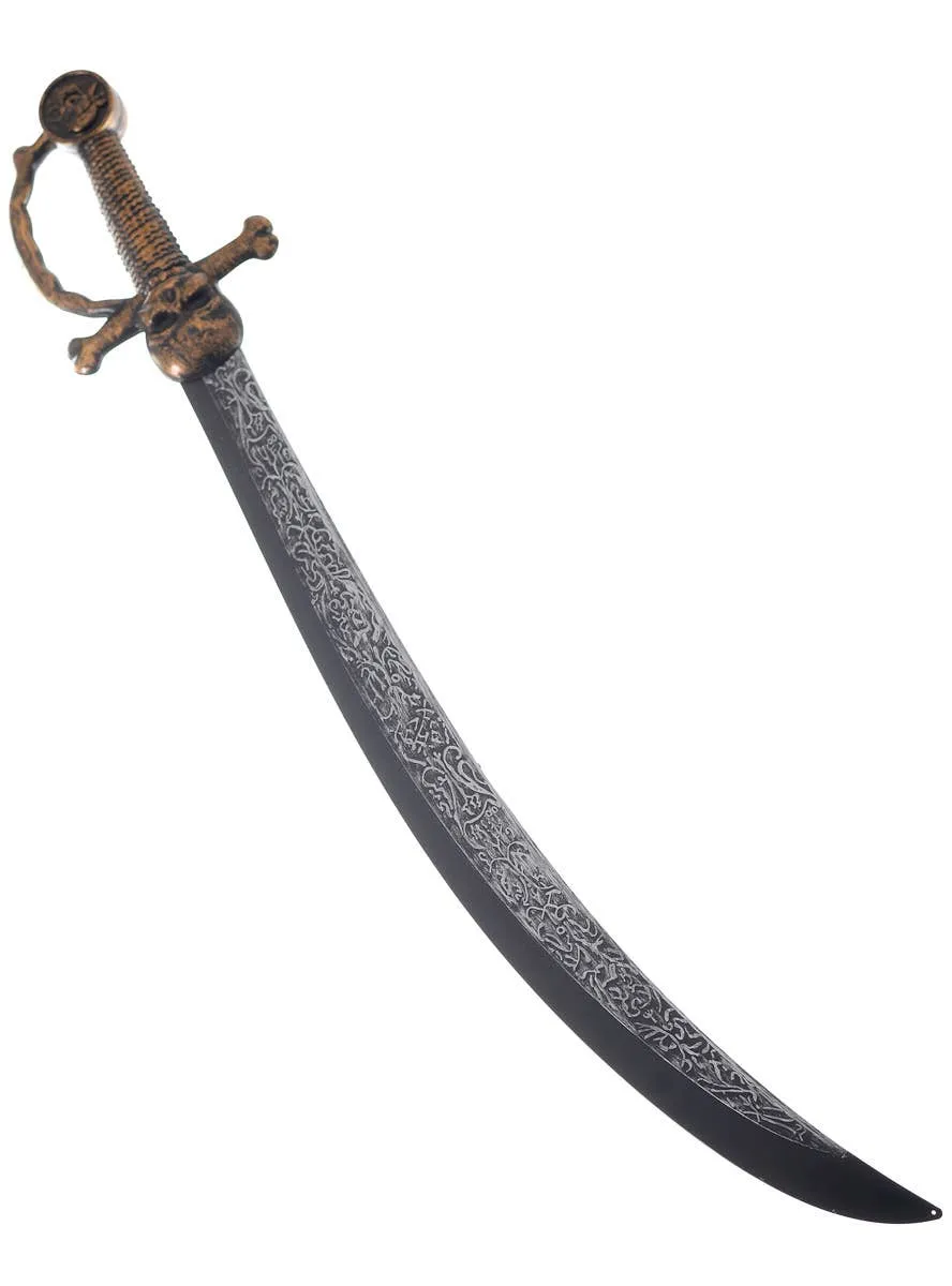 Curved Bronze and Silver Pirate Cutlass Costume Weapon