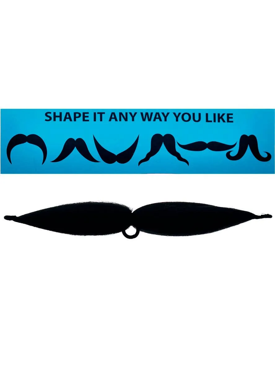 Customisable 6 Shape Black Costume Moustache