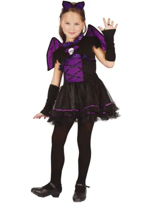 Cute Black and Purple Bat Girls Halloween Costume