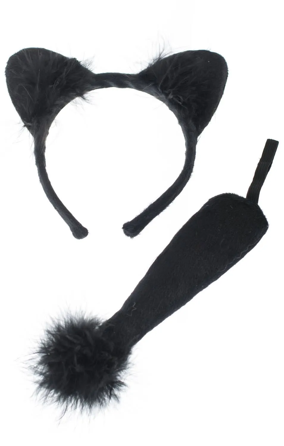 Cute Black Cat Ears and Tail Costume Accessory Kit