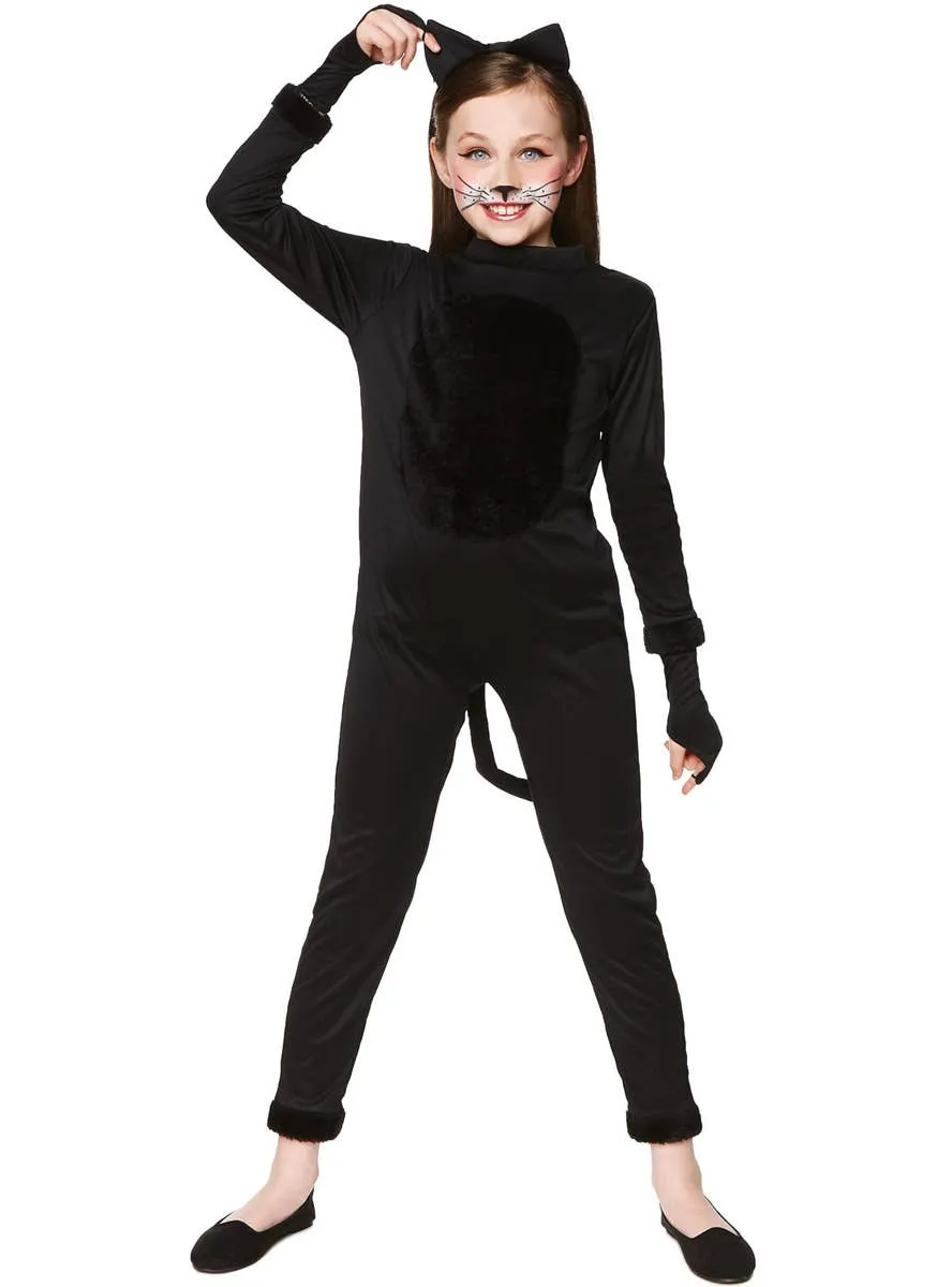 Cute Black Cat Girls Halloween Fancy Dress Costume