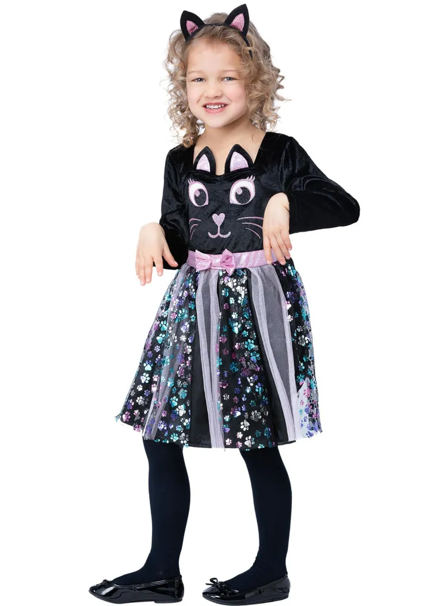 Cute Black Cat Toddler Girls Halloween Tutu Costume