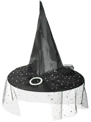 Cute Black Celestial Witch Halloween Costume Hat