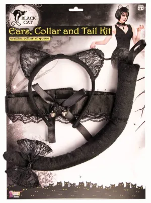 Cute Black Lace Cat Costume Accessory Kit