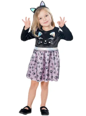 Cute Black Velvet Cat Girls Dress Up Costume