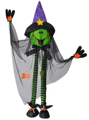 Cute Black Witch Child Friendly Standing Halloween Decoration