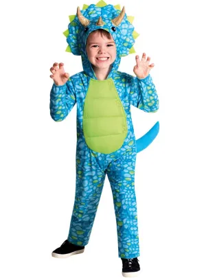 Cute Blue Triceratops Boys Dress Up Costume