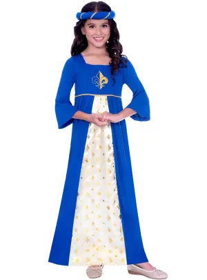 Cute Blue Tudor Princess Girls Medieval Costume