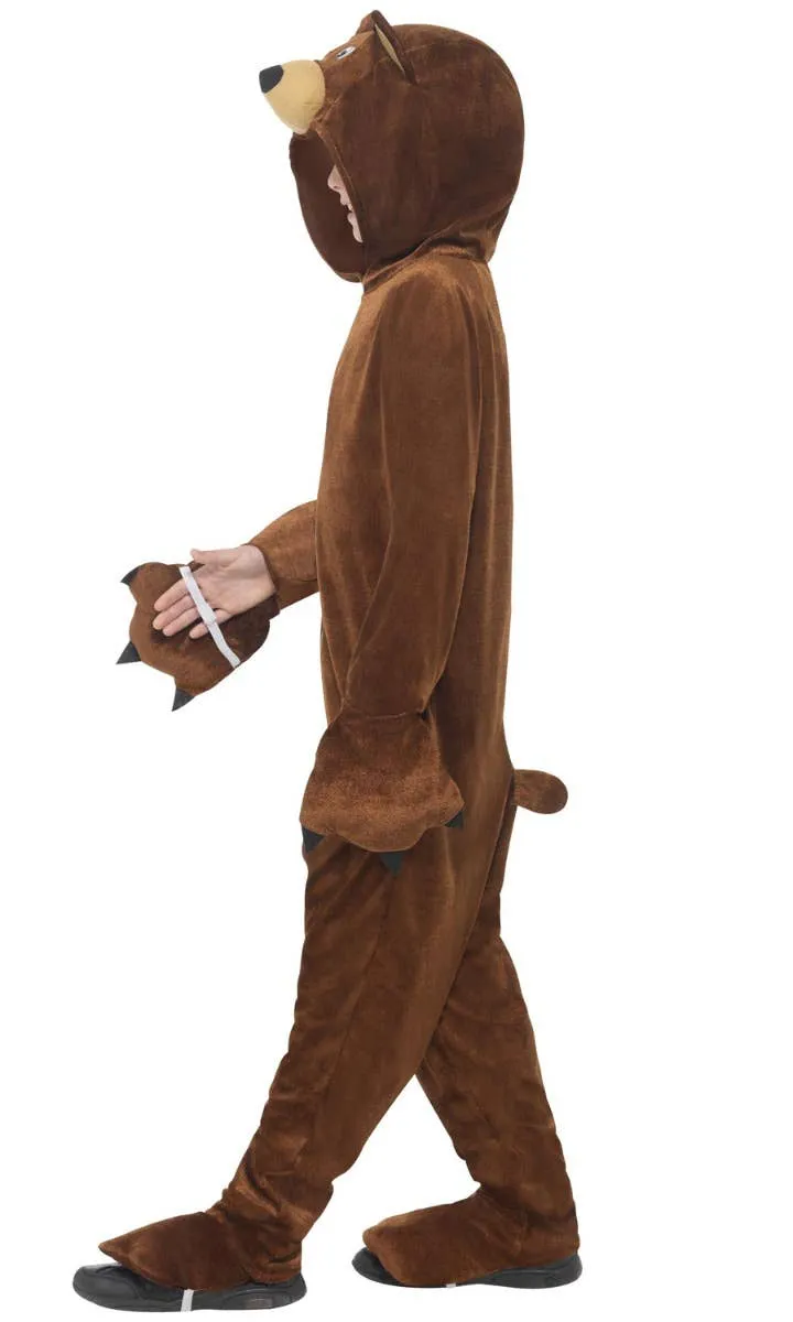 Cute Brown Bear Girls Animal Onesie Costume