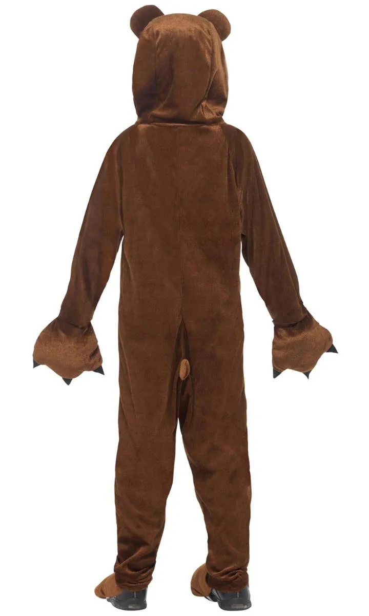 Cute Brown Bear Girls Animal Onesie Costume