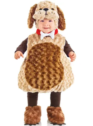 Cute Brown Fluffy Dog Infant Kids Belly Baby Costume