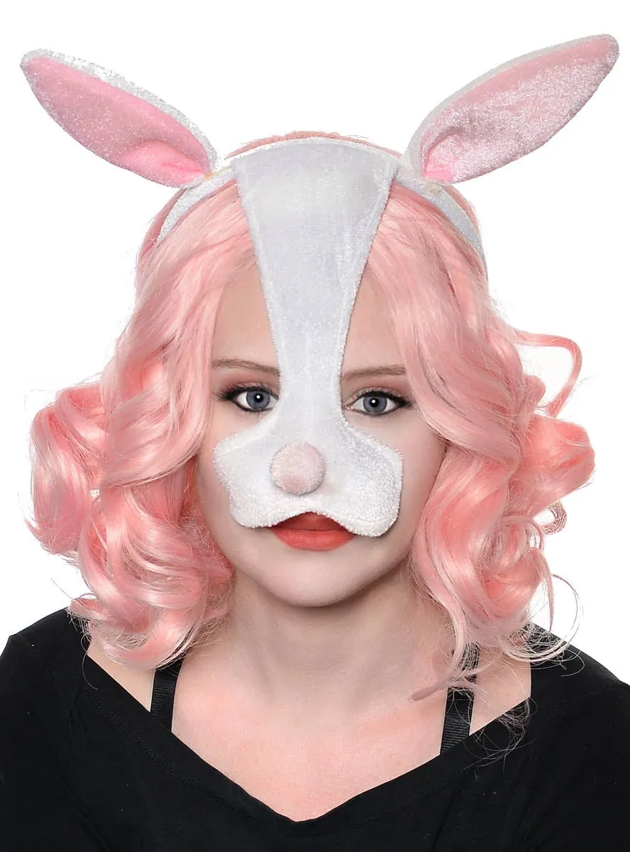 Cute Bunny Ears and Nose Costume Headband