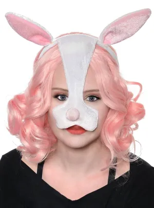 Cute Bunny Ears and Nose Costume Headband