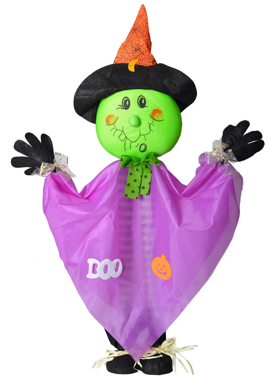 Cute Child Friendly Standing Purple Witch Halloween Decoration