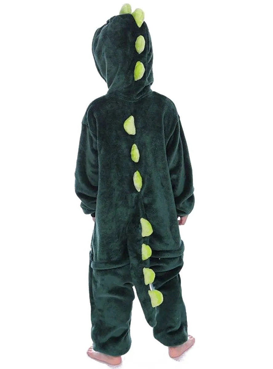 Cute Green Dinosaur Onesie Kids Costume