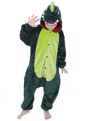 Cute Green Dinosaur Onesie Kids Costume