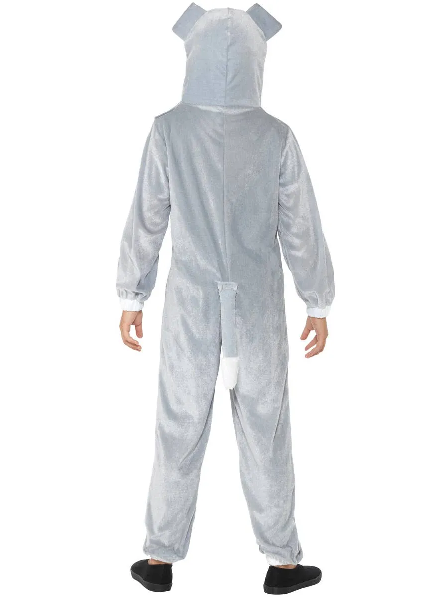 Cute Grey Dog Kids Animal Onesie Costume