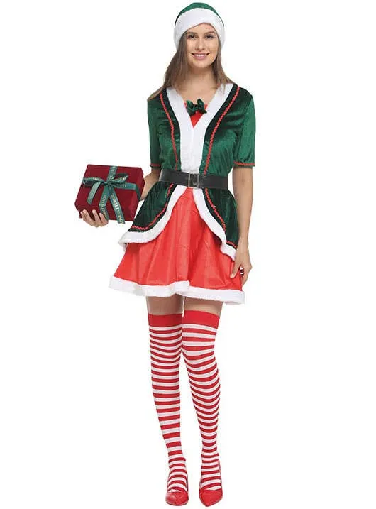 Cute Holiday Elf Womens Christmas Costume
